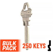 Uncut Key Blank | Schlage | SC1 - 250 Pack ( Nickel Plated ) Residential-Commercial Key JMA USA