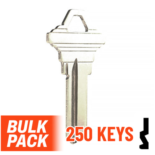 Uncut Key Blank | Schlage | SC1 - 250 Pack ( Nickel Plated ) Residential-Commercial Key JMA USA