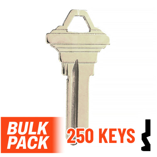 Uncut Key Blank | Schlage | SC1 - 250 Pack ( Nickel Plated ) Residential-Commercial Key JMA USA