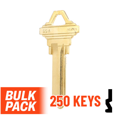 Uncut Key Blank | Schlage | SC4 - 250 Pack Residential-Commercial Key JMA USA