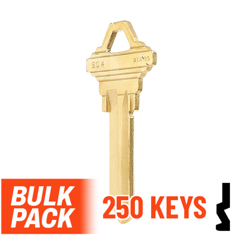 Uncut Key Blank | Schlage | SC4 - 250 Pack Residential-Commercial Key JMA USA