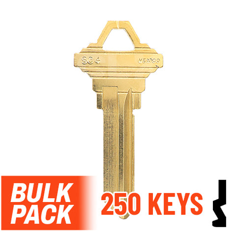 Uncut Key Blank | Schlage | SC4 - 250 Pack Residential-Commercial Key JMA USA