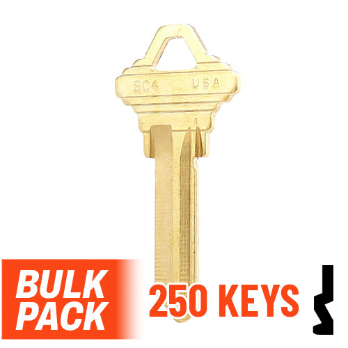 Uncut Key Blank | Schlage | SC4 - 250 Pack by Ilco Residential-Commercial Key Ilco