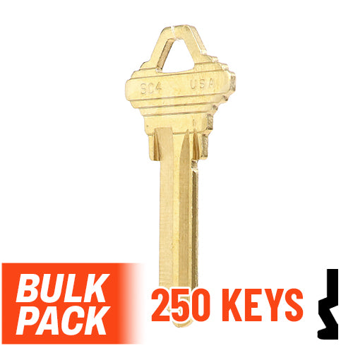 Uncut Key Blank | Schlage | SC4 - 250 Pack by Ilco Residential-Commercial Key Ilco