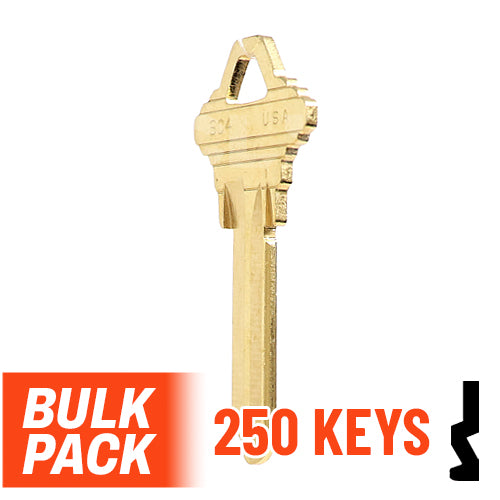 Uncut Key Blank | Schlage | SC4 - 250 Pack by Ilco Residential-Commercial Key Ilco