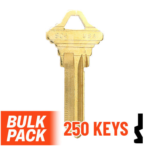 Uncut Key Blank | Schlage | SC4 - 250 Pack by Ilco Residential-Commercial Key Ilco