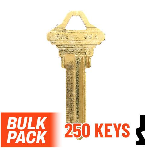 Uncut Key Blank | Schlage | SC4 - 250 Pack by Ilco Residential-Commercial Key Ilco