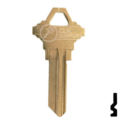Uncut Key Blank | Schlage | SC8, 1145E Residential-Commercial Key JMA USA