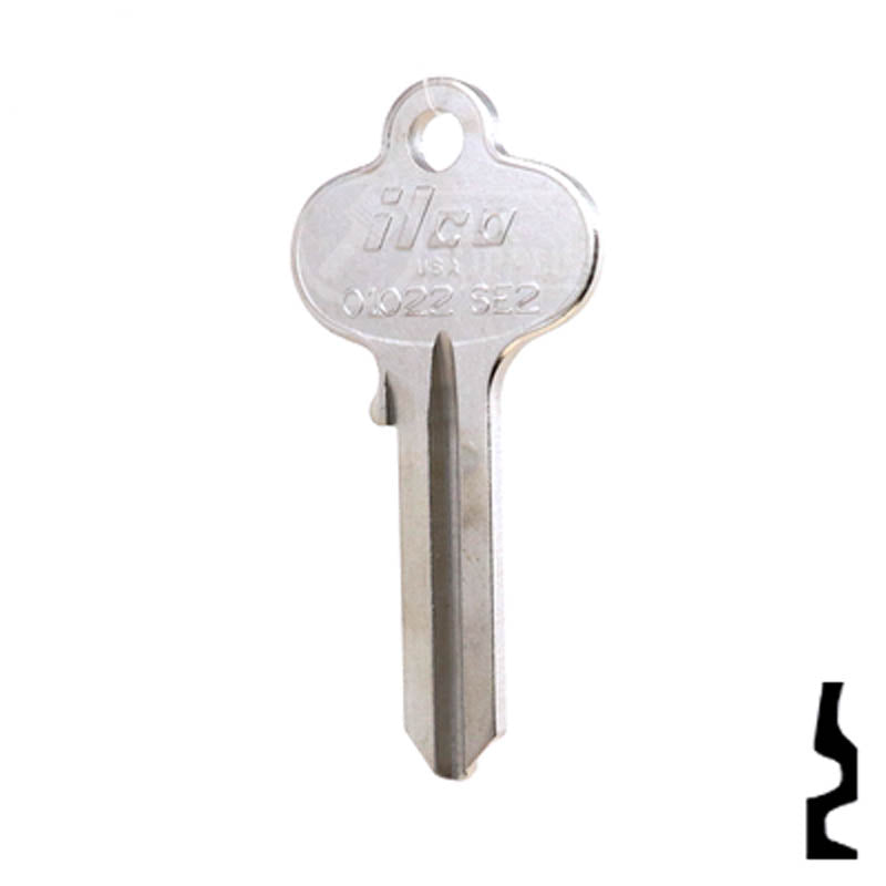 Uncut Key Blank | Segal | 01022, SE2 Residential-Commercial Key Ilco
