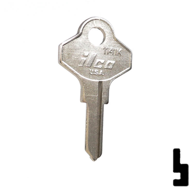 Uncut Key Blank | Taylor | 1141K Residential-Commercial Key Ilco