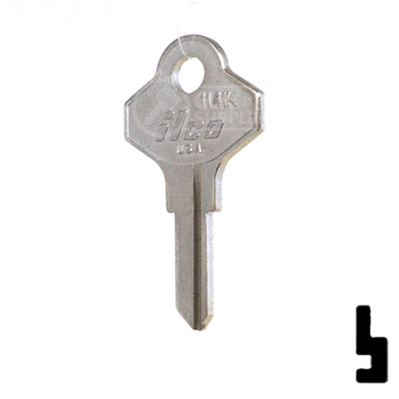 Uncut Key Blank | Taylor | 1141K Residential-Commercial Key Ilco