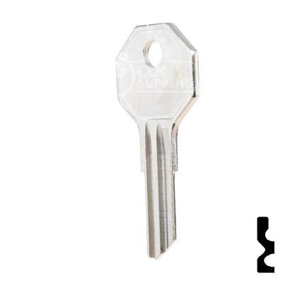 Uncut Key Blank | Taylor | H1122M, T2 Residential-Commercial Key Ilco