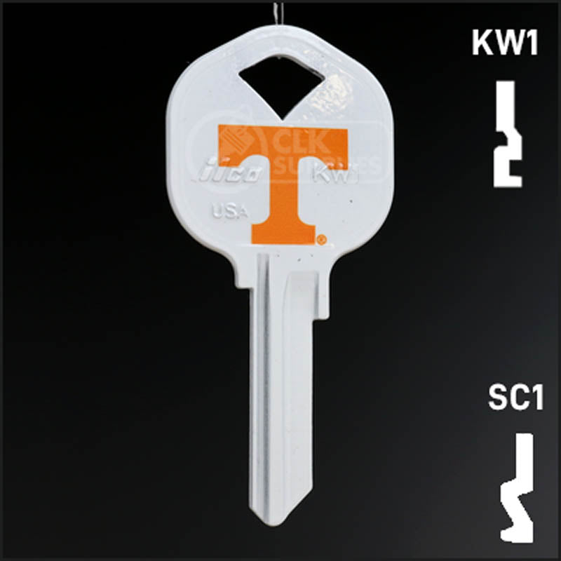 Uncut Key Blank | University of Tennessee | Choose Keyway Residential-Commercial Key Ilco