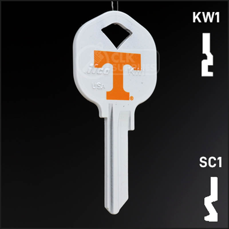 Uncut Key Blank | University of Tennessee | Choose Keyway Residential-Commercial Key Ilco