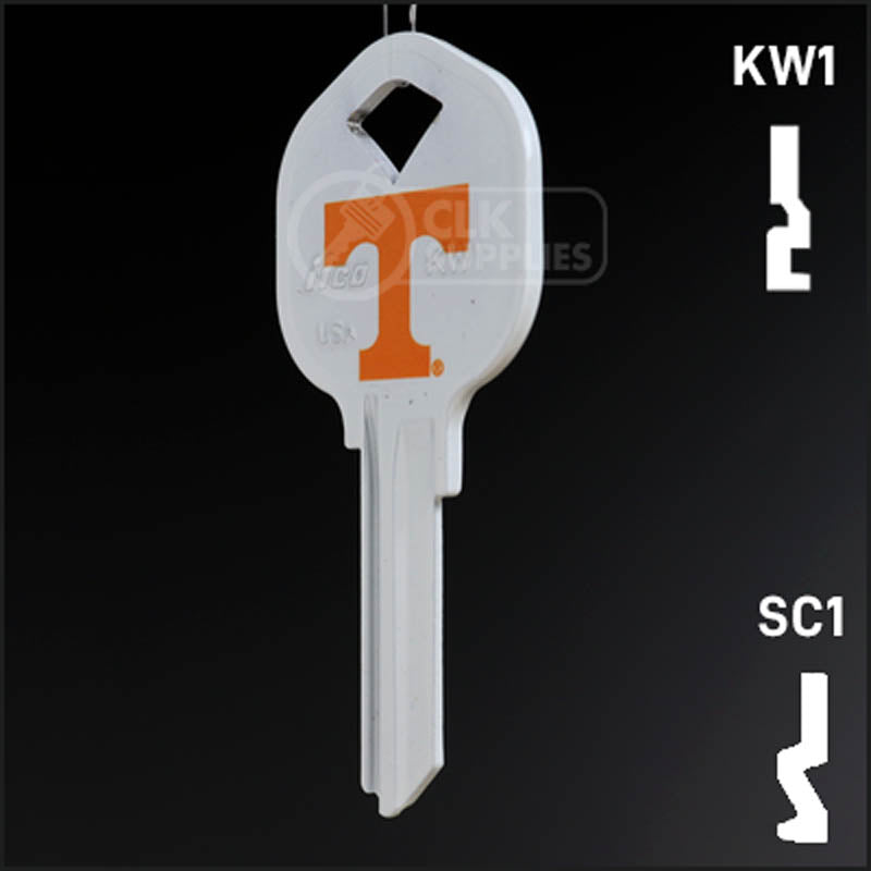Uncut Key Blank | University of Tennessee | Choose Keyway Residential-Commercial Key Ilco