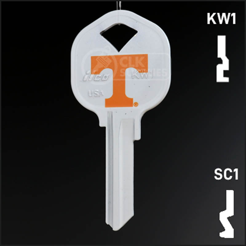 Uncut Key Blank | University of Tennessee | Choose Keyway Residential-Commercial Key Ilco