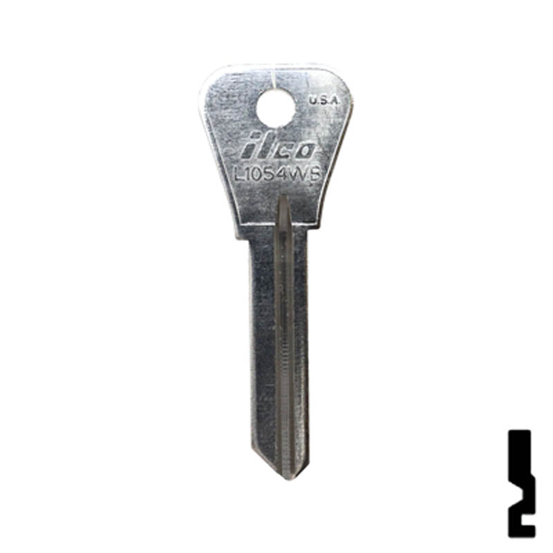 Uncut Key Blank | Weiser | L1054WB Residential-Commercial Key Ilco
