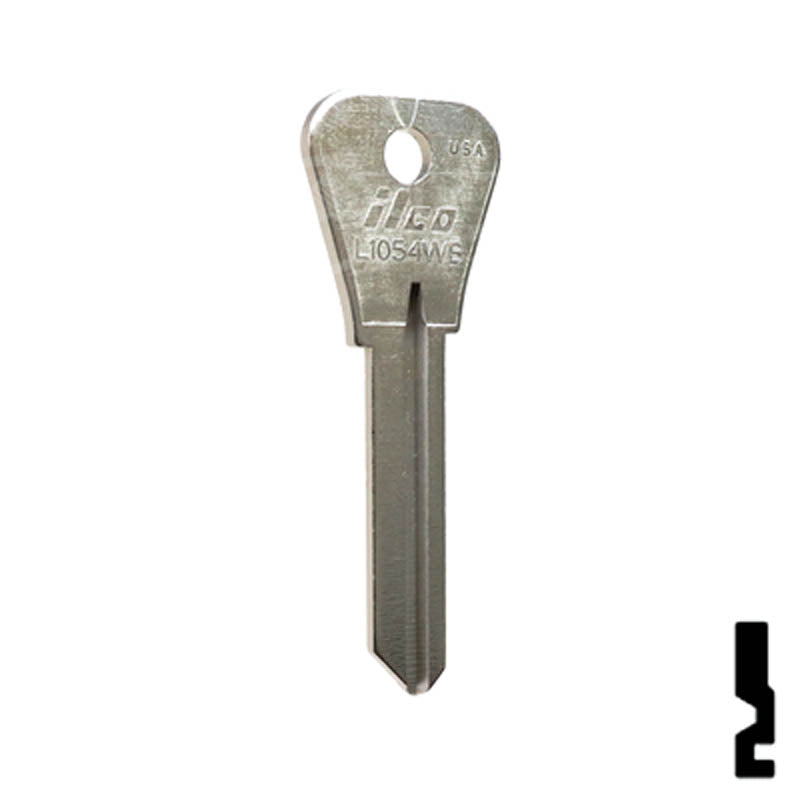 Uncut Key Blank | Weiser | L1054WB Residential-Commercial Key Ilco