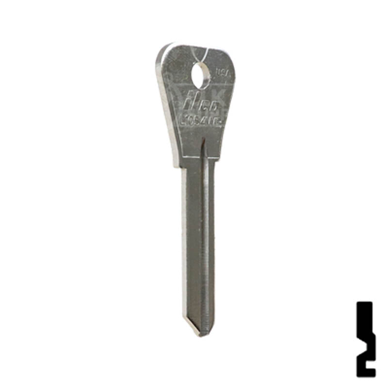 Uncut Key Blank | Weiser | L1054WB Residential-Commercial Key Ilco