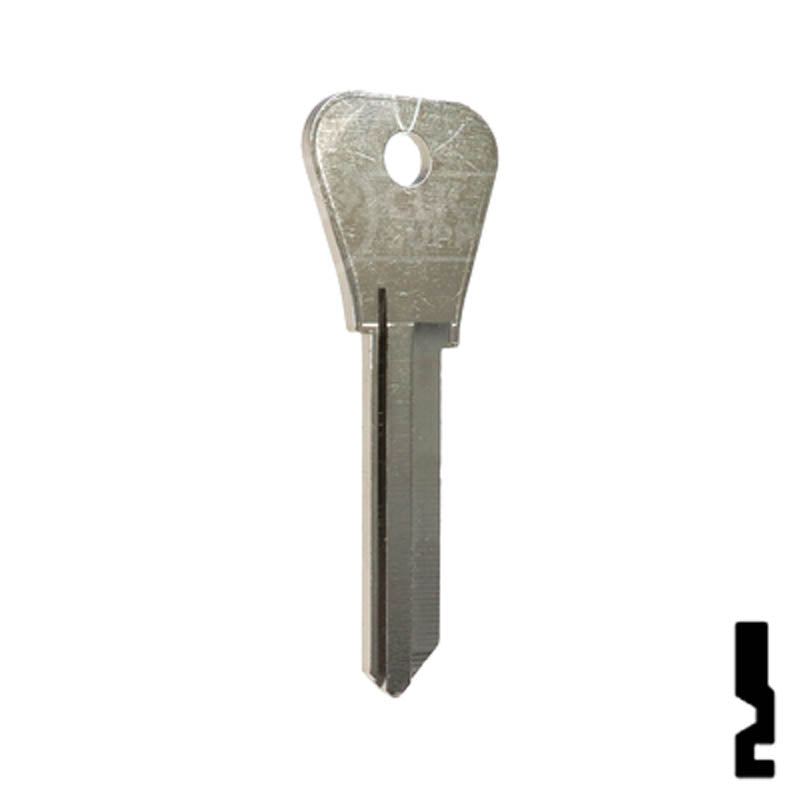 Uncut Key Blank | Weiser | L1054WB Residential-Commercial Key Ilco