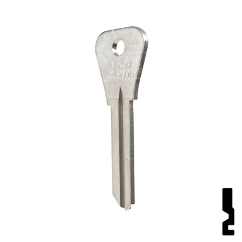 Uncut Key Blank | Weiser | L1054WB Residential-Commercial Key Ilco