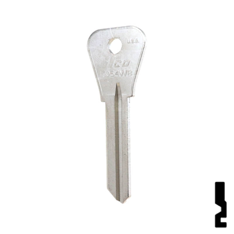 Uncut Key Blank | Weiser | L1054WB Residential-Commercial Key Ilco