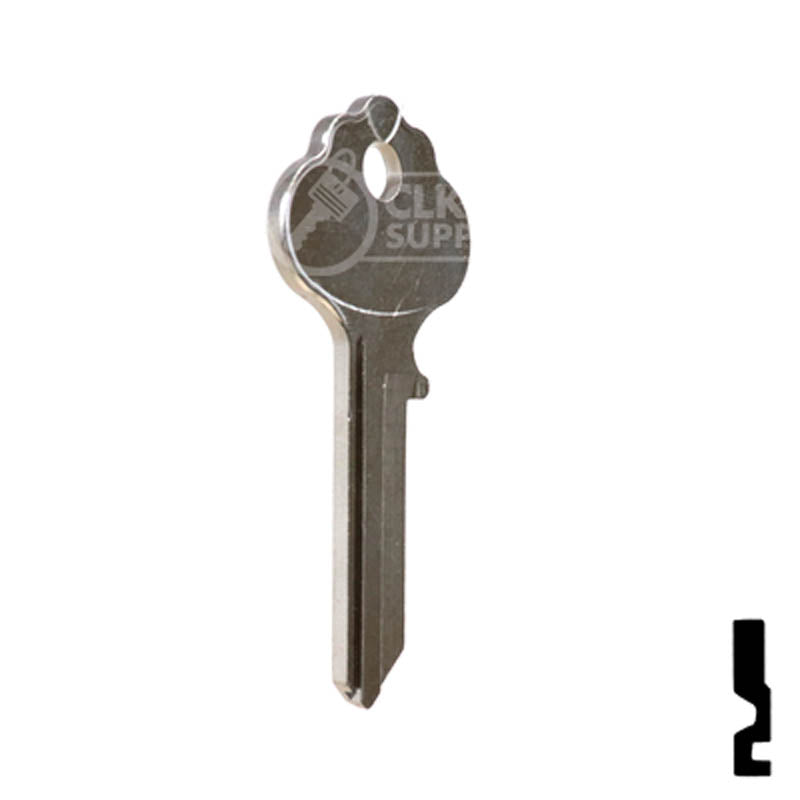 Uncut  Key Blank | Weiser | X1054WA, WR2 Residential-Commercial Key Ilco