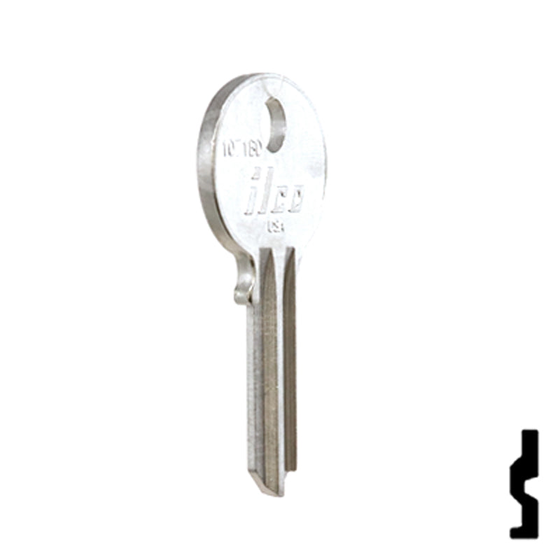 Uncut Key Blank | Wilson Bohannon | 1071BD Residential-Commercial Key Ilco