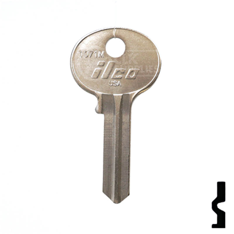 Uncut Key Blank | Wilson-Bohannon | 1071M Residential-Commercial Key Ilco