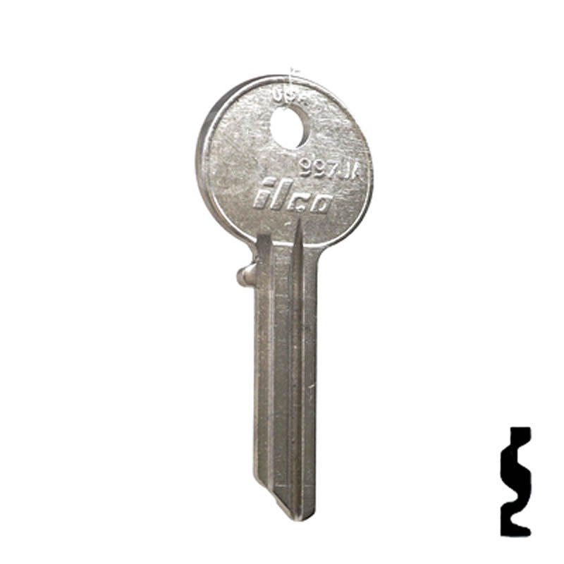 Uncut Key Blank | Yale | 997JA Residential-Commercial Key Ilco