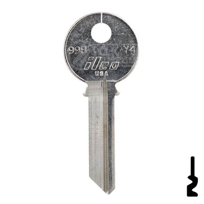 Uncut  Key Blank | Yale | 998-Y4 Residential-Commercial Key Ilco