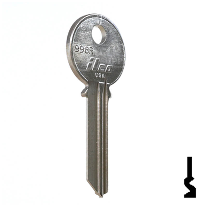 Uncut Key Blank | Yale | 998R Residential-Commercial Key Ilco