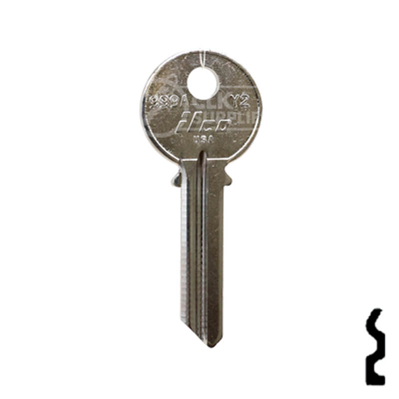 Uncut Key Blank | Yale  | 999A, Y2 Residential-Commercial Key Ilco