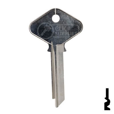 Uncut Key Blank | Yale | H998TMK Residential-Commercial Key Ilco