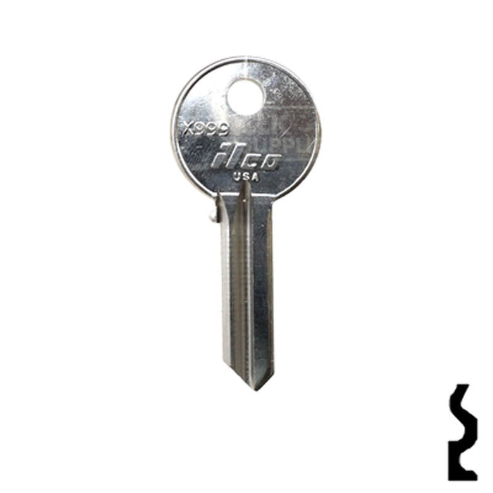 Uncut Key Blank | Yale | X999 Residential-Commercial Key Ilco