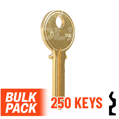 Uncut Key Blank | Yale  | Y1  - 250 Pack by Ilco Residential-Commercial Key Ilco