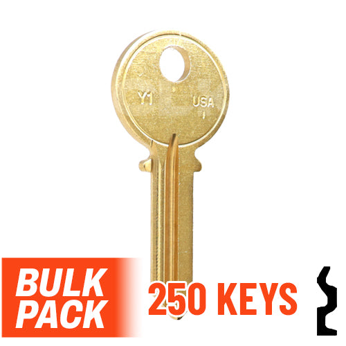 Uncut Key Blank | Yale  | Y1  - 250 Pack by Ilco Residential-Commercial Key Ilco