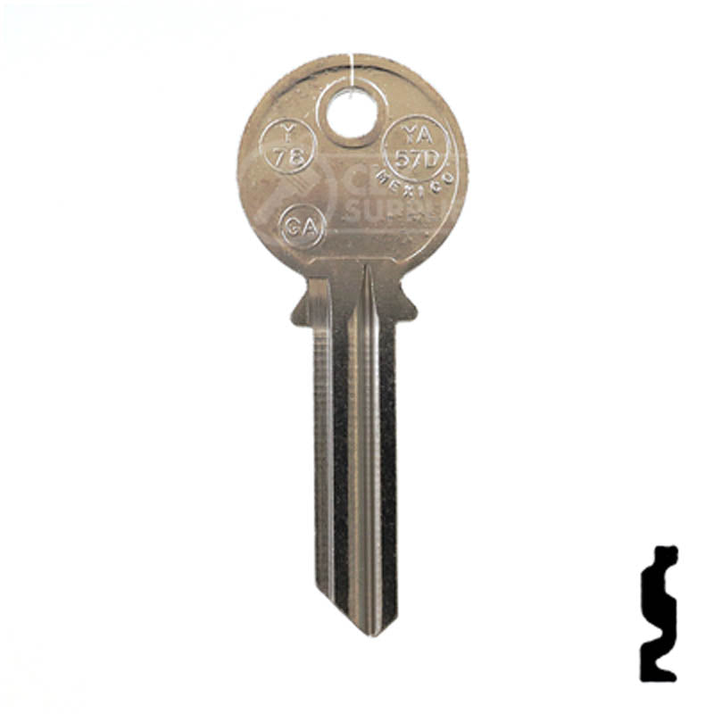 Uncut Key Blank | Yale | Y78, 998GA Residential-Commercial Key JMA USA
