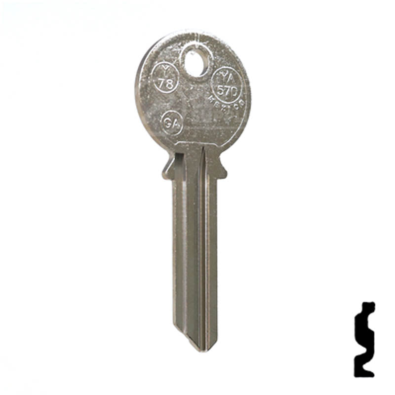 Uncut Key Blank | Yale | Y78, 998GA Residential-Commercial Key JMA USA