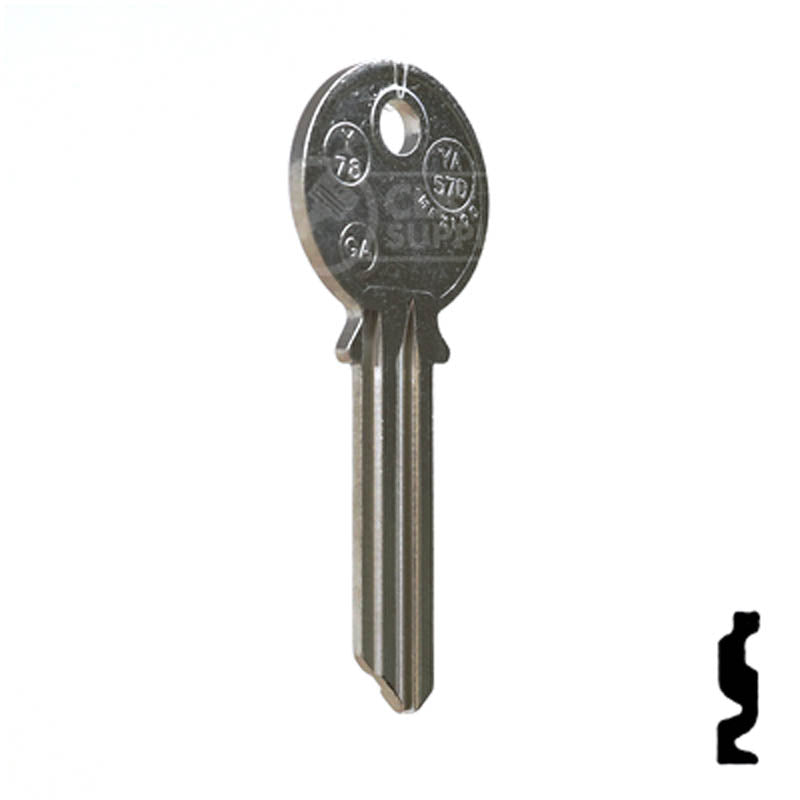 Uncut Key Blank | Yale | Y78, 998GA Residential-Commercial Key JMA USA