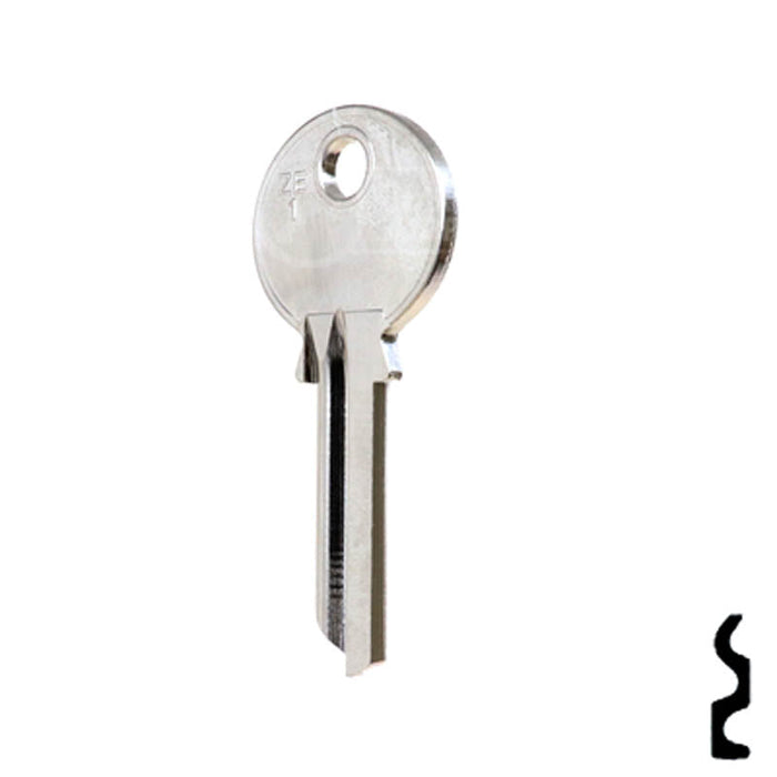 Uncut Key Blank | Zeiss-Ikon | ZE1, ZKN1 Residential-Commercial Key Ilco