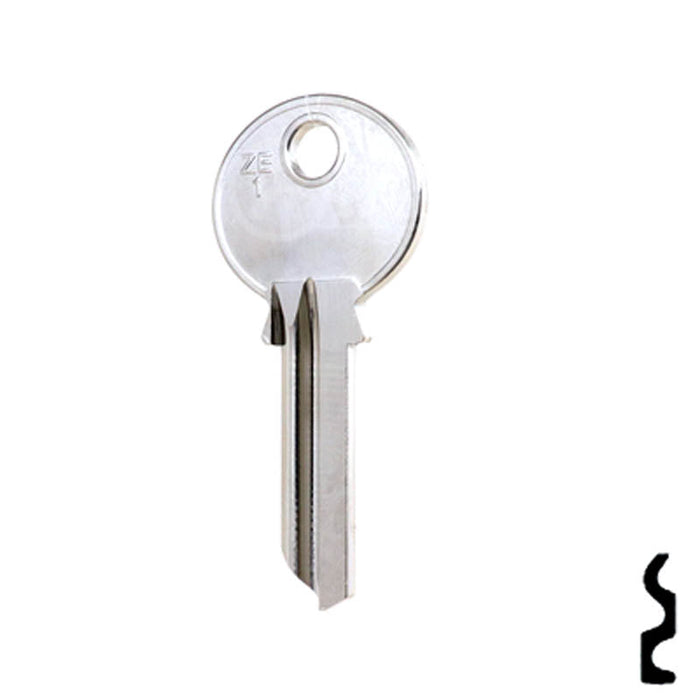 Uncut Key Blank | Zeiss-Ikon | ZE1, ZKN1 Residential-Commercial Key Ilco