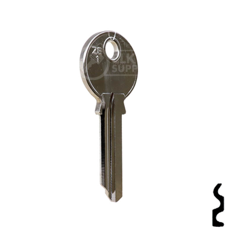 Uncut Key Blank | Zeiss-Ikon | ZE1, ZKN1 Residential-Commercial Key Ilco