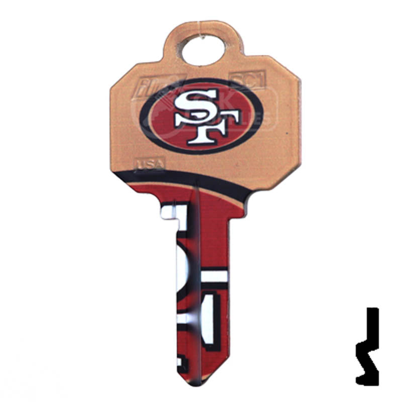 Uncut Key Blanks | Schlage | NFL 49ERS Residential-Commercial Key Ilco