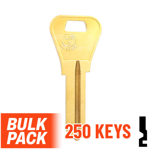 WR3 1054WB Weiser Key 250 Bulk Pack Residential-Commercial Key JMA USA
