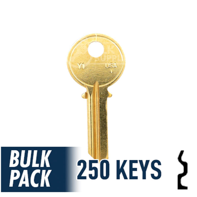 Y1 Yale Key Bulk Pack -250 by Ilco Residential-Commercial Key Ilco