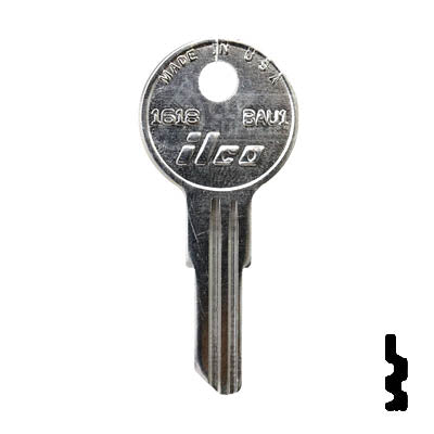 Uncut Key Blank | Bauer | 1618, BAU1 RV-Motorhome Key Ilco