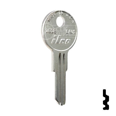 Uncut Key Blank | Bauer | 1618, BAU1 RV-Motorhome Key Ilco