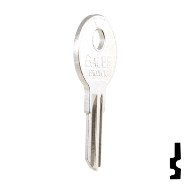 Uncut Key Blank | Bauer | BD258 RV-Motorhome Key Framon Manufacturing Company, Inc