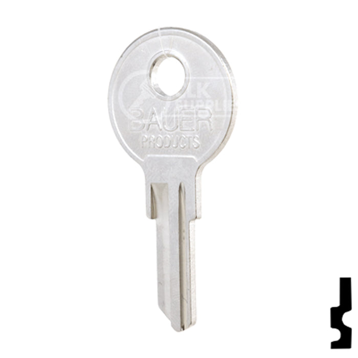 Uncut Key Blank | Bauer | BD258 RV-Motorhome Key Framon Manufacturing Company, Inc